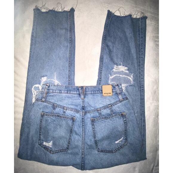 Free People CRVY Straight Shooter Distressed Jeans Size 29 - Picture 4 of 6